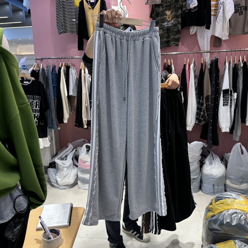 K STORY韓國直郵㊣女士新款推薦熱賣時尚真品人氣休閑褲蕾絲K STORY休閑褲