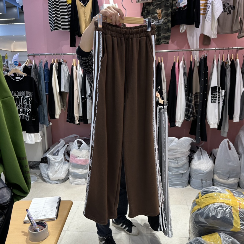 K STORY韓國直郵㊣女士新款推薦熱賣時尚真品人氣休閑褲蕾絲K STORY休閑褲圖色3