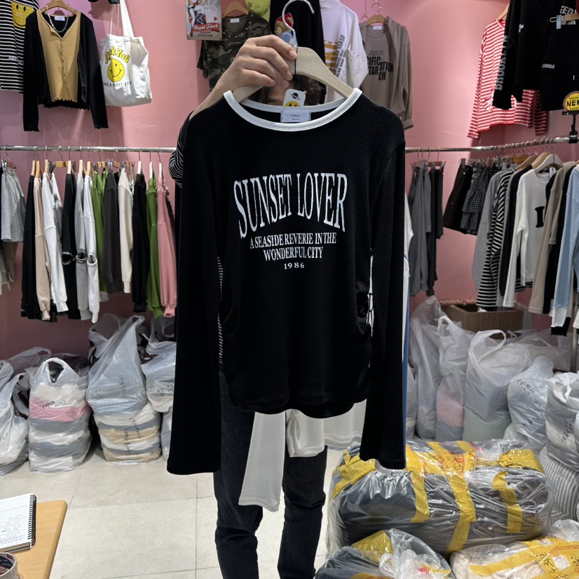 K STORY東大門㊣直郵女裝新品25秋冬職業休閑時尚真品長袖T恤K STORY長袖T恤圖色3