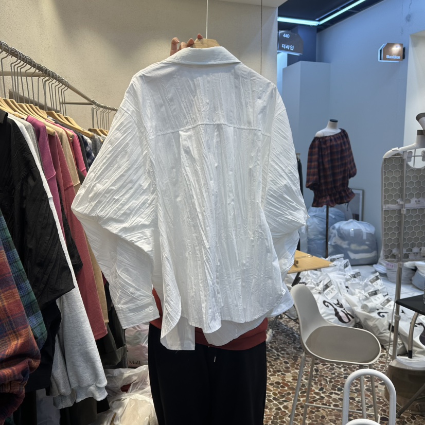 THE LINE-Q東大門㊣直郵女士新款25秋冬休閑真品襯衫蕾絲衫THE LINE-Q襯衫/蕾絲衫