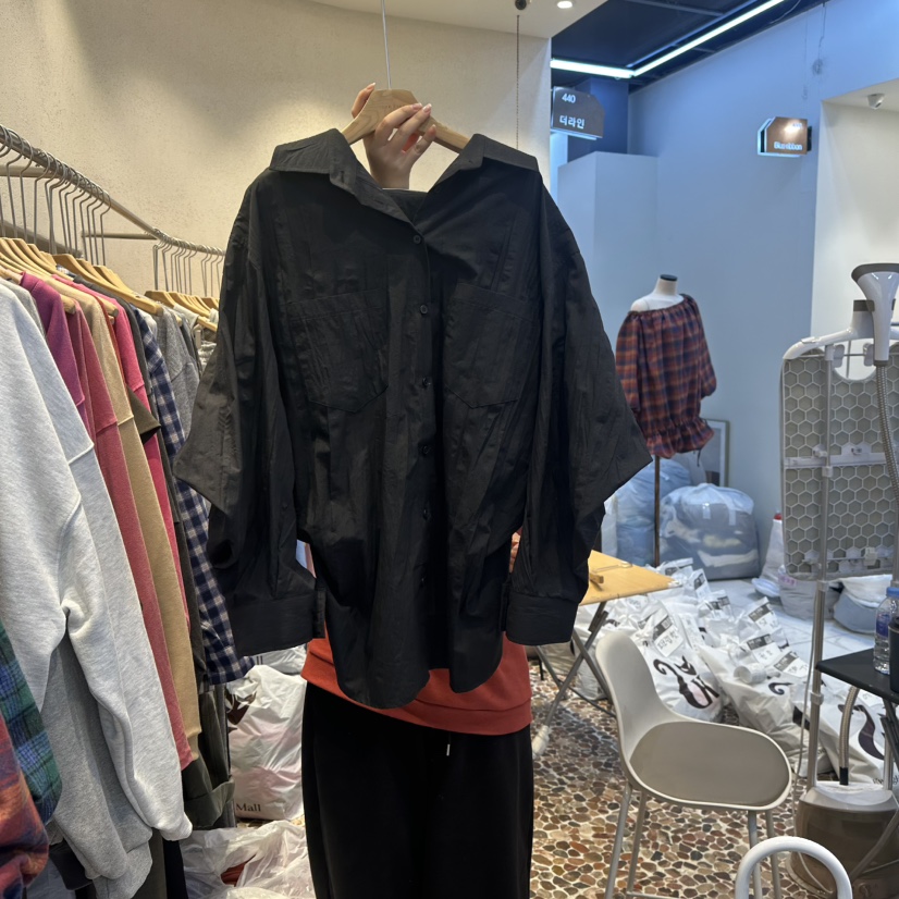 THE LINE-Q東大門㊣直郵女士新款25秋冬休閑真品襯衫蕾絲衫THE LINE-Q襯衫/蕾絲衫圖色2