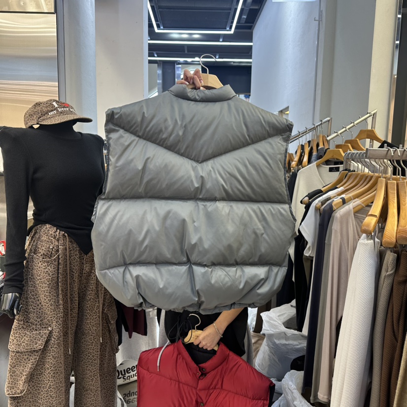 THE FIRST-Q東大門㊣實拍女裝新品25秋冬馬甲不含內搭雙面鴨絨THE FIRST馬甲