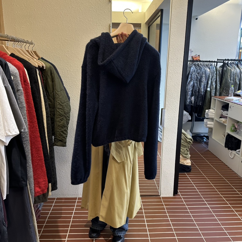 CHOI-L韓國代購㊣女裝新品25秋冬時尚人氣真品針織衫拉鏈連帽CHOI針織衫