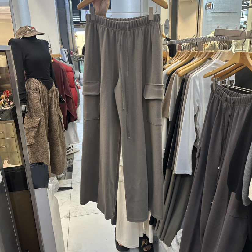 SANS韓國直郵㊣女士新品休閑人氣職業熱賣推薦真品休閑褲口袋SANS休閑褲圖色2卡其色