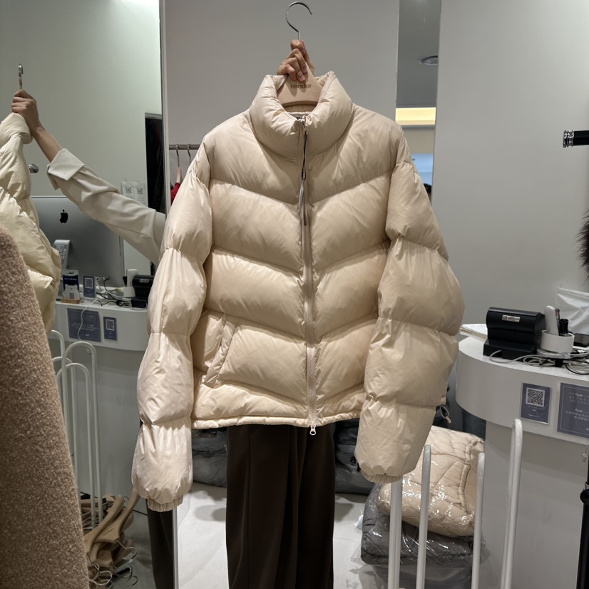RENDER韓國直郵㊣女裝新款職業時尚25秋冬短款棉服填充鴨絨RENDER短款棉服