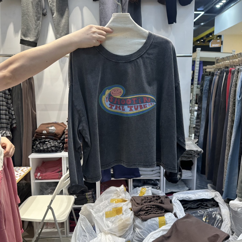 WASHBLUE韓國代購㊣女裝新品25秋冬推薦時尚休閑職業長袖T恤WASHBLUE長袖T恤圖色2