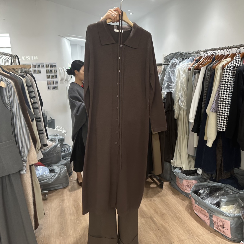 LEWIN東大門㊣實拍女裝新品真品職業休閑熱賣25秋冬長款風衣LEWIN長款風衣圖色2