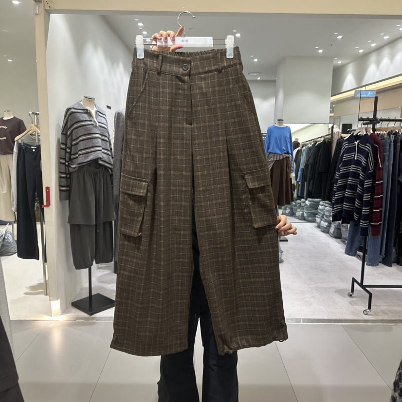 BENE東大門㊣實拍女裝新品真品時尚熱賣職業人氣休閑褲格紋BENE休閑褲