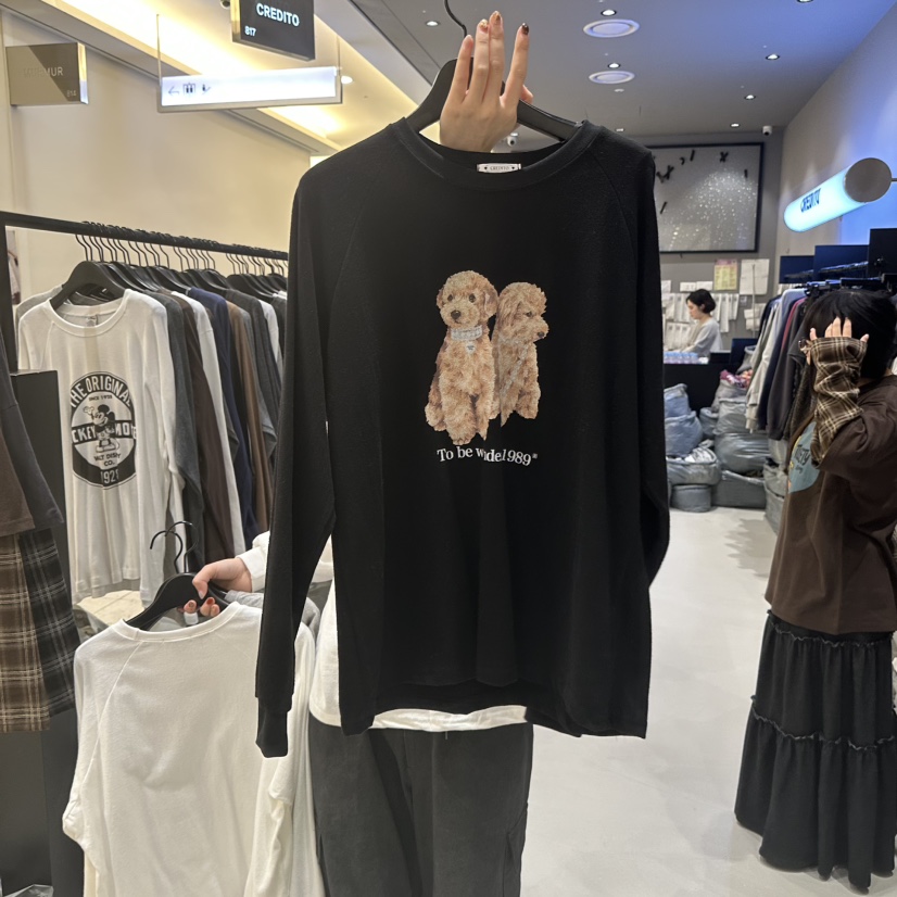 CREDITO東大門㊣代購女裝新品職業時尚休閑25秋冬熱賣長袖T恤CREDITO長袖T恤圖色3