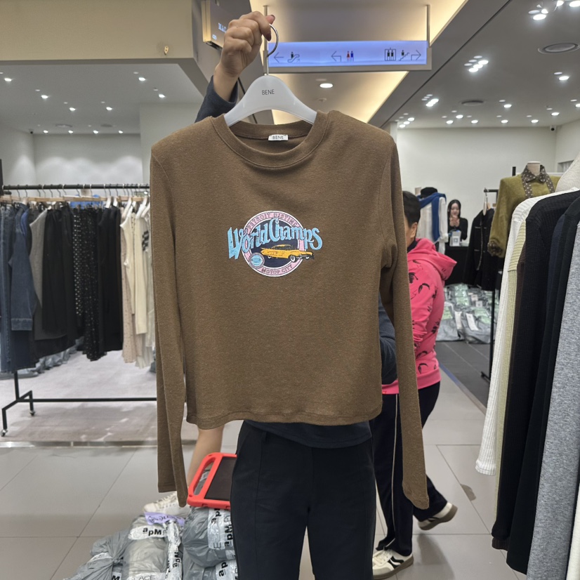 BENE東大門㊣實拍女裝新品時尚人氣真品職業休閑推薦長袖T恤BENE長袖T恤圖色3