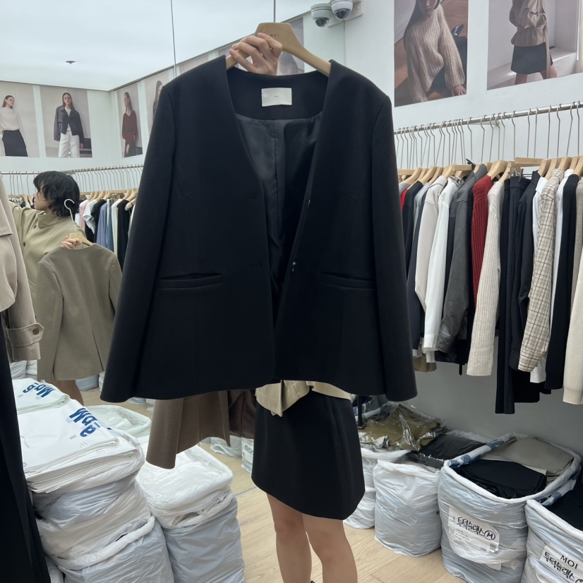 MOI-A韓國直郵㊣女士新款時尚25秋冬熱賣職業推薦真品夾克MOI-A夾克圖色2