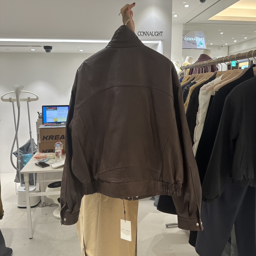 DAILYJUD東大門㊣實拍女士新款職業人氣休閑25秋冬夾克皮革褶皺CONNAUGHT夾克