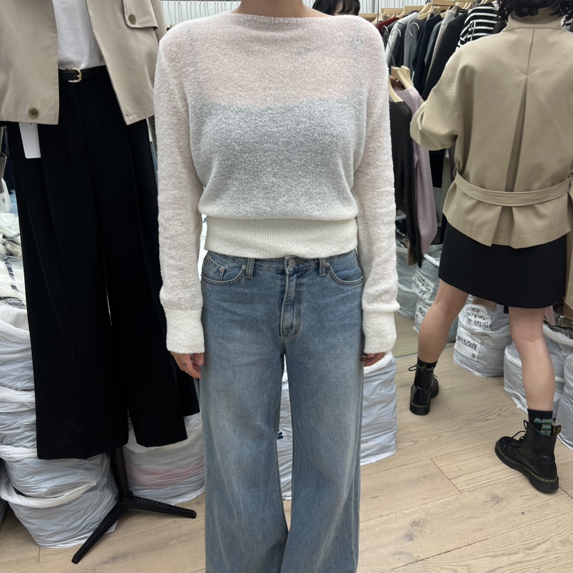 MOI-A東大門㊣直郵女裝新品熱賣人氣時尚休閑針織衫羊毛船領MOI-A針織衫圖色4