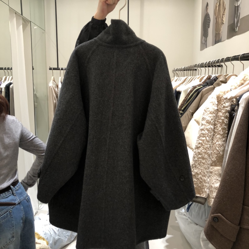 YUNBAL東大門㊣代購女裝新品時尚25秋冬人氣中長款大衣羊駝毛YUNBAL中長款大衣