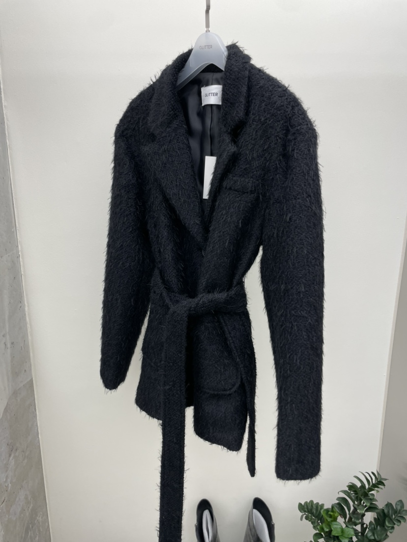 GLITTER東大門㊣代購女裝新品真品人氣熱賣職業休閑夾克含腰帶GLITTER夾克圖色2