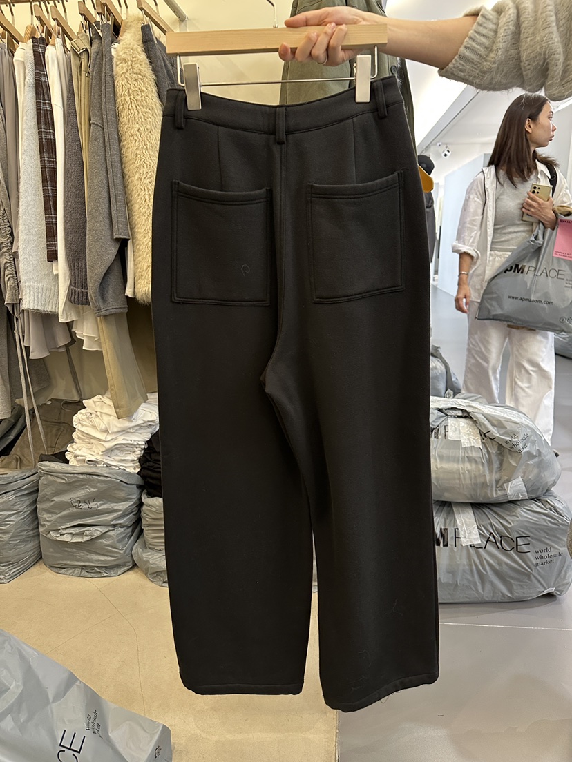 MONDAYMORING東大門㊣直郵女裝新品推薦25秋冬休閑褲不含腰帶絨MONDAYMORING休閑褲