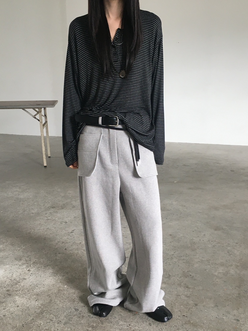 MONDAYMORING東大門㊣直郵女裝新品推薦25秋冬休閑褲不含腰帶絨MONDAYMORING休閑褲
