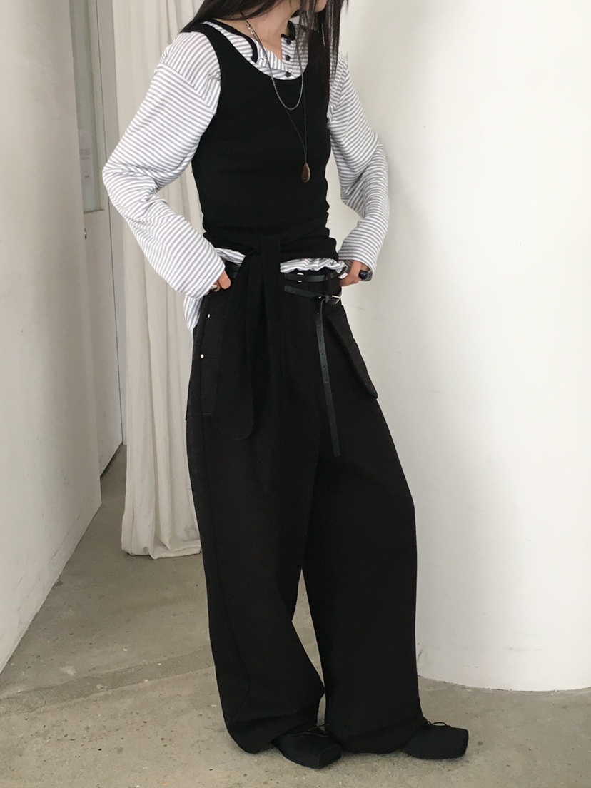 MONDAYMORING東大門㊣直郵女裝新品推薦25秋冬休閑褲不含腰帶絨MONDAYMORING休閑褲