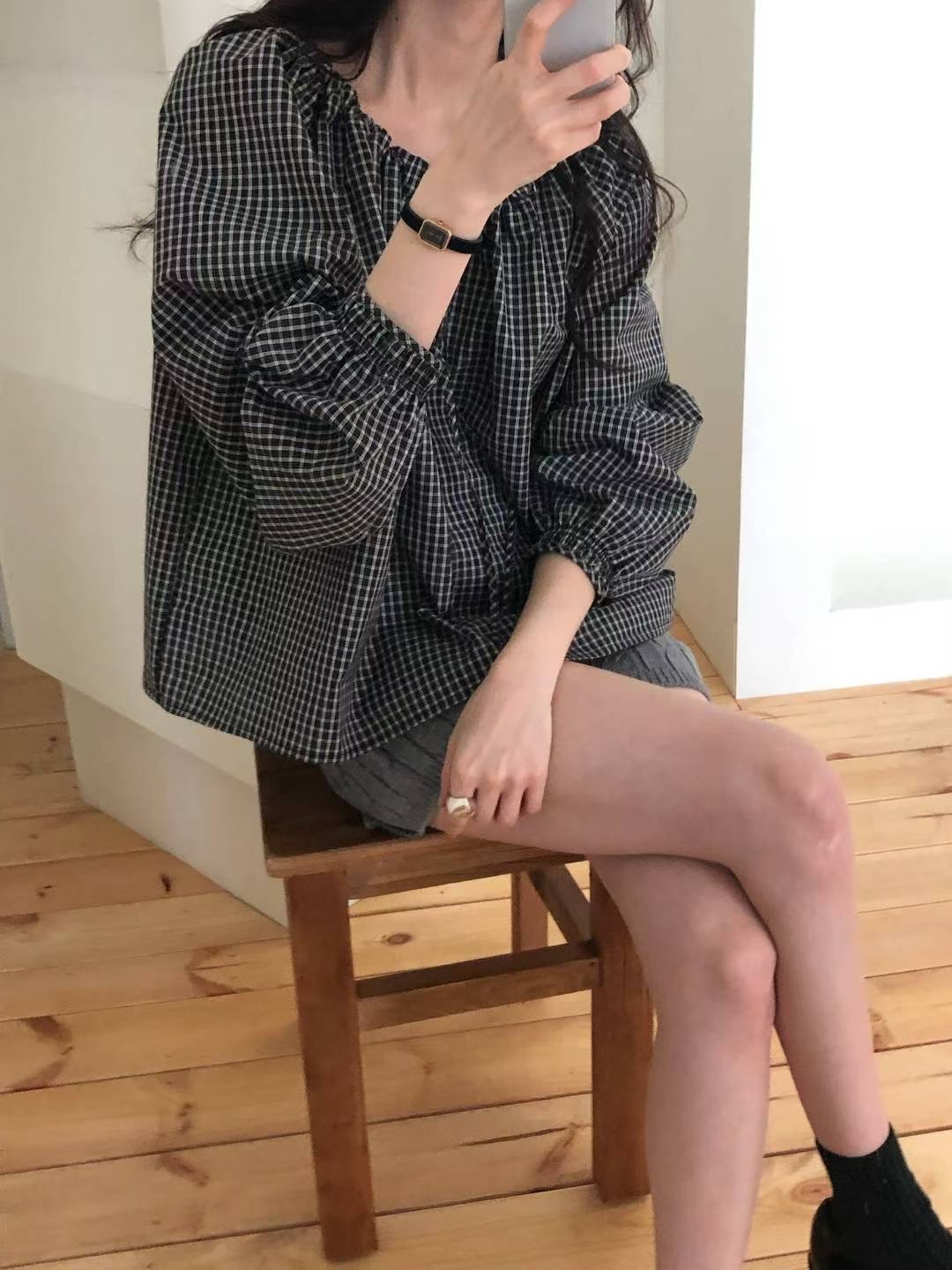 COME HERE東大門㊣代購女裝新款時尚休閑熱賣25秋冬襯衫蕾絲衫COME HERE襯衫/蕾絲衫
