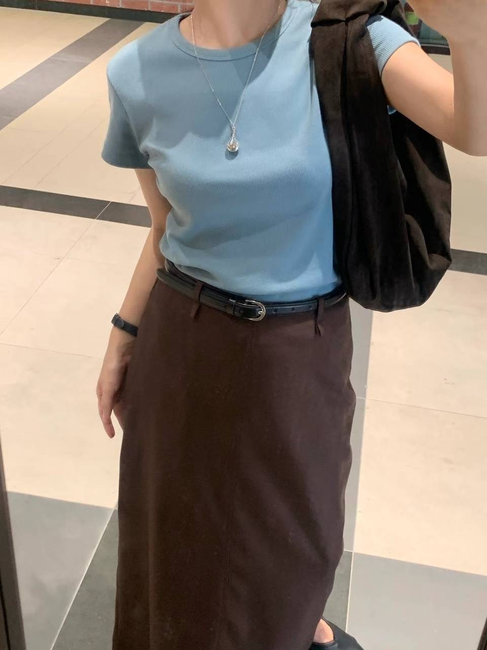 COME HERE韓國代購㊣女裝新款職業人氣熱賣25秋冬休閑長裙COME HERE長裙