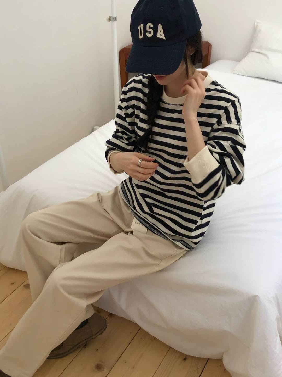 COME HERE韓國直郵㊣女士新品真品人氣推薦25秋冬熱賣長袖T恤COME HERE長袖T恤