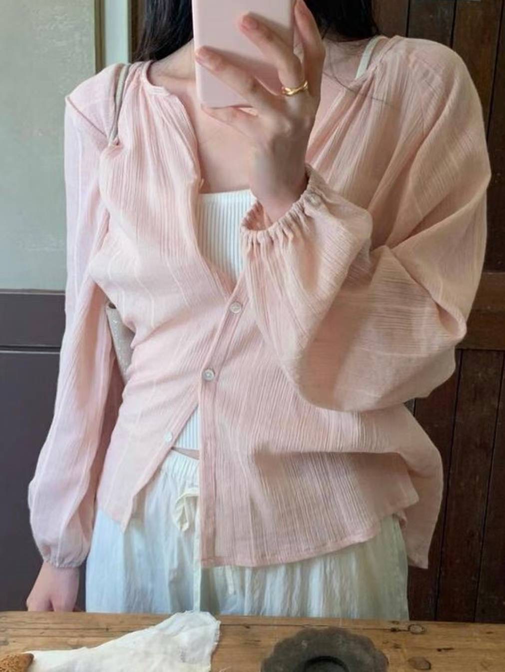 COME HERE東大門㊣實拍女裝新品真品人氣25秋冬襯衫蕾絲衫COME HERE襯衫/蕾絲衫