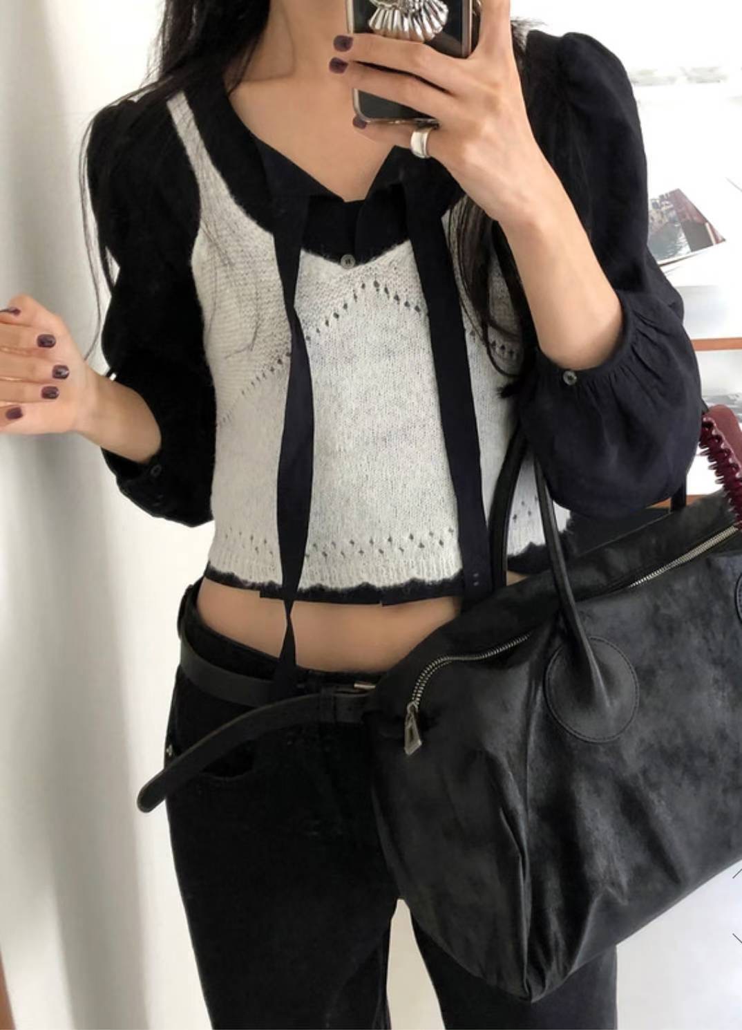 COME HERE韓國代購㊣女裝新款時尚25秋冬熱賣推薦吊帶背心COME HERE吊帶/背心