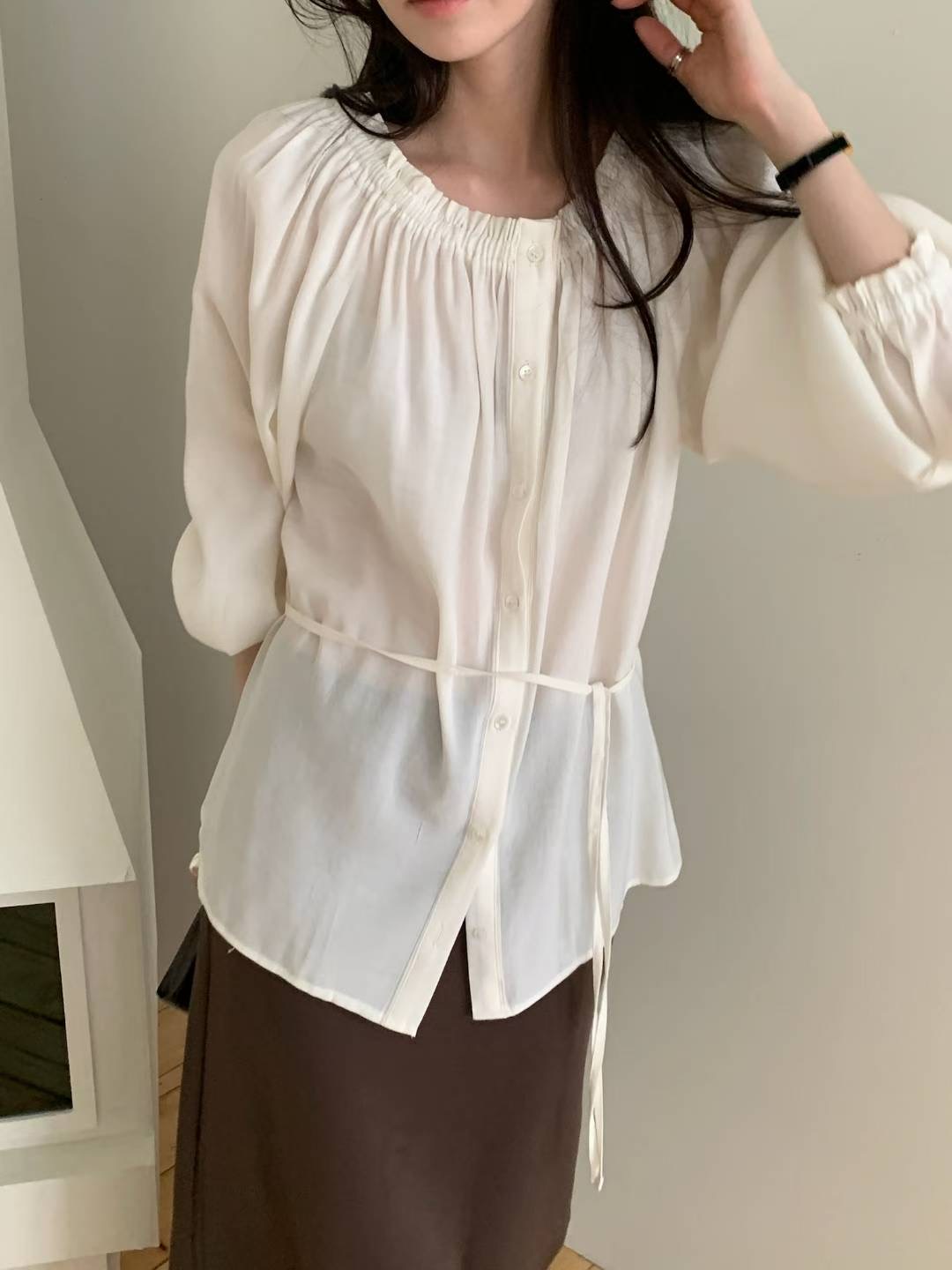COME HERE東大門㊣代購女裝新款熱賣推薦職業25秋冬襯衫蕾絲衫COME HERE襯衫/蕾絲衫圖色1