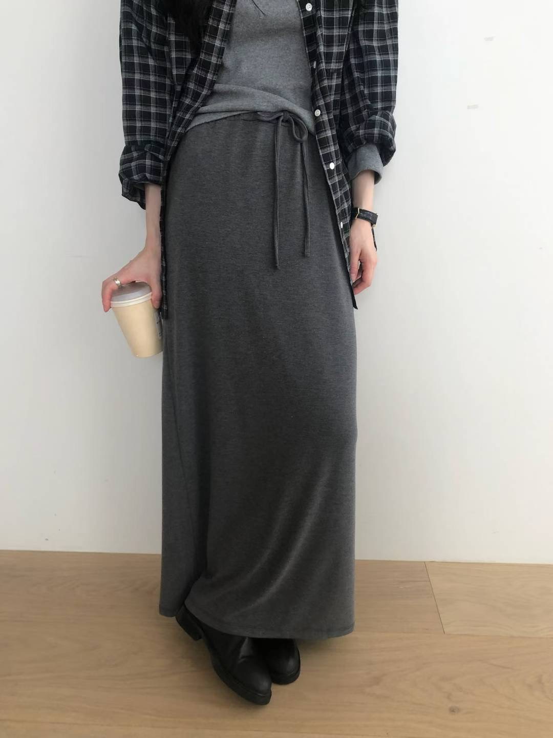 COME HERE東大門㊣直郵女裝新品熱賣時尚25秋冬真品休閑長裙COME HERE長裙圖色1