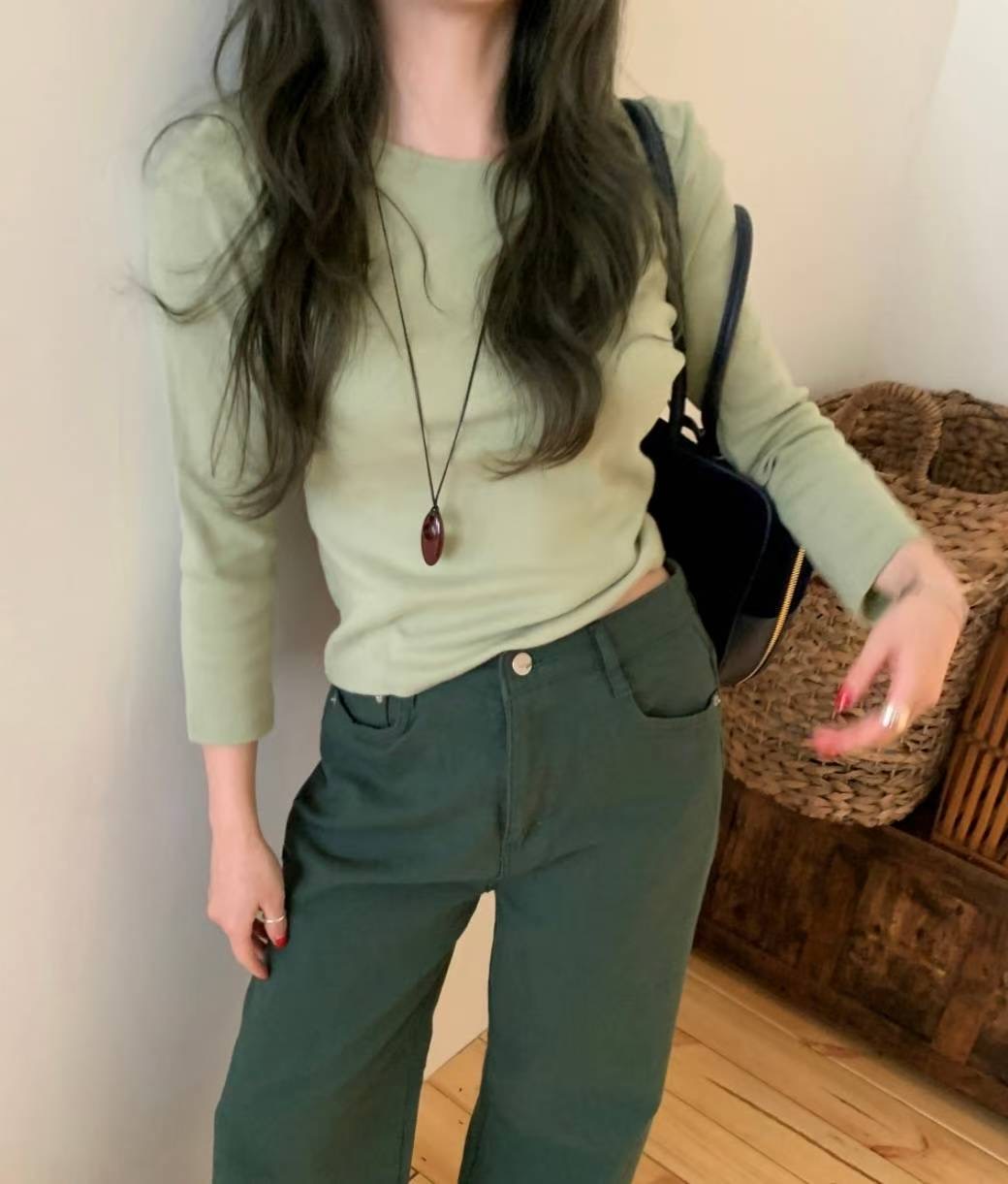 COME HERE韓國直郵㊣女裝新款熱賣時尚職業推薦真品長袖T恤COME HERE長袖T恤圖色4