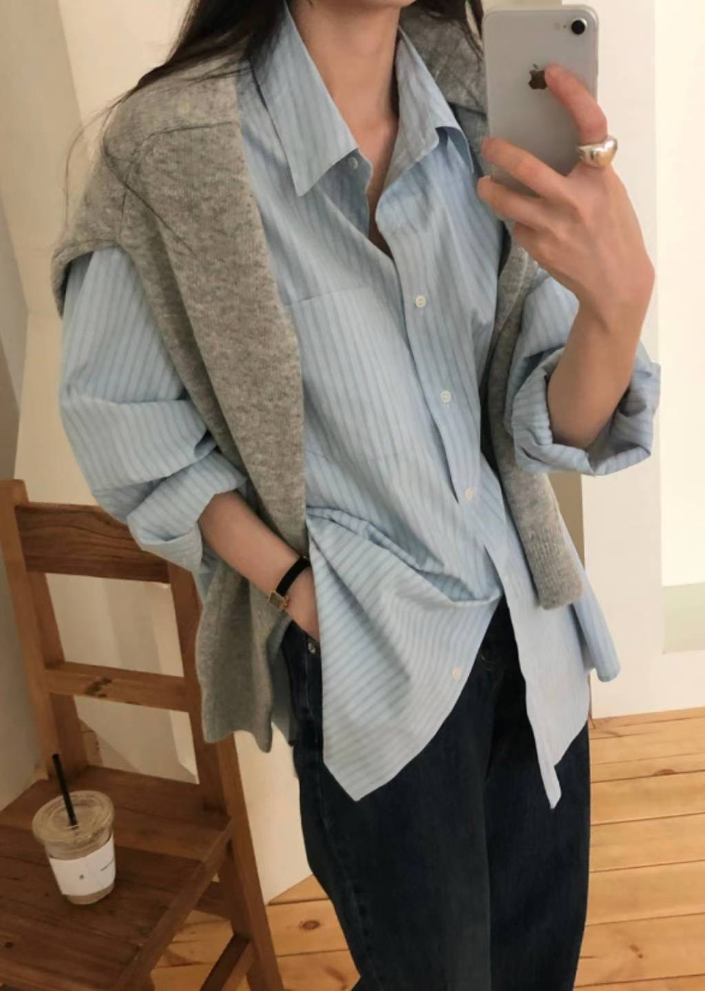 COME HERE韓國直郵㊣女士新款時尚推薦襯衫蕾絲衫不含披肩COME HERE襯衫/蕾絲衫