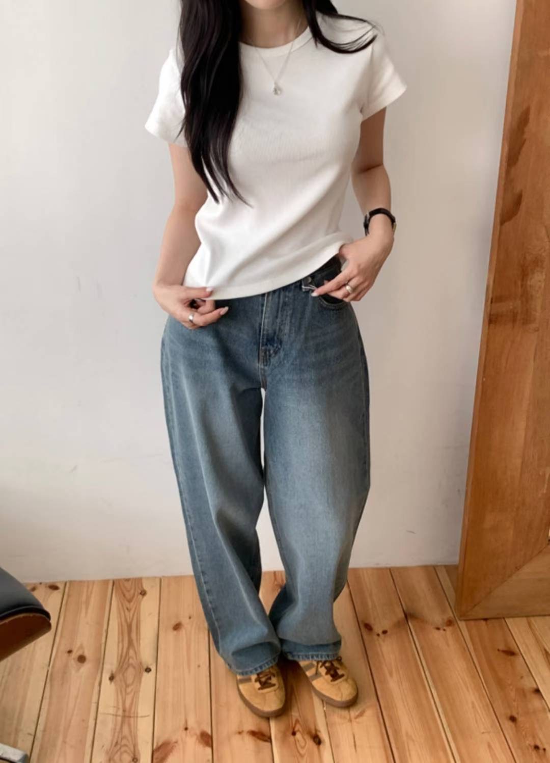 COME HERE韓國直郵㊣女裝新品職業時尚真品人氣休閑牛仔褲COME HERE牛仔褲