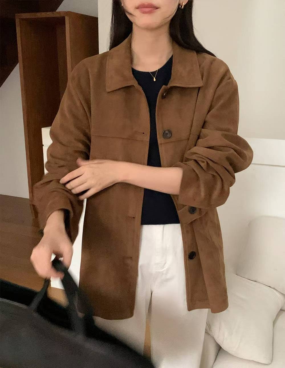 COME HERE東大門㊣直郵女士新品職業時尚熱賣休閑25秋冬夾克COME HERE夾克圖色1