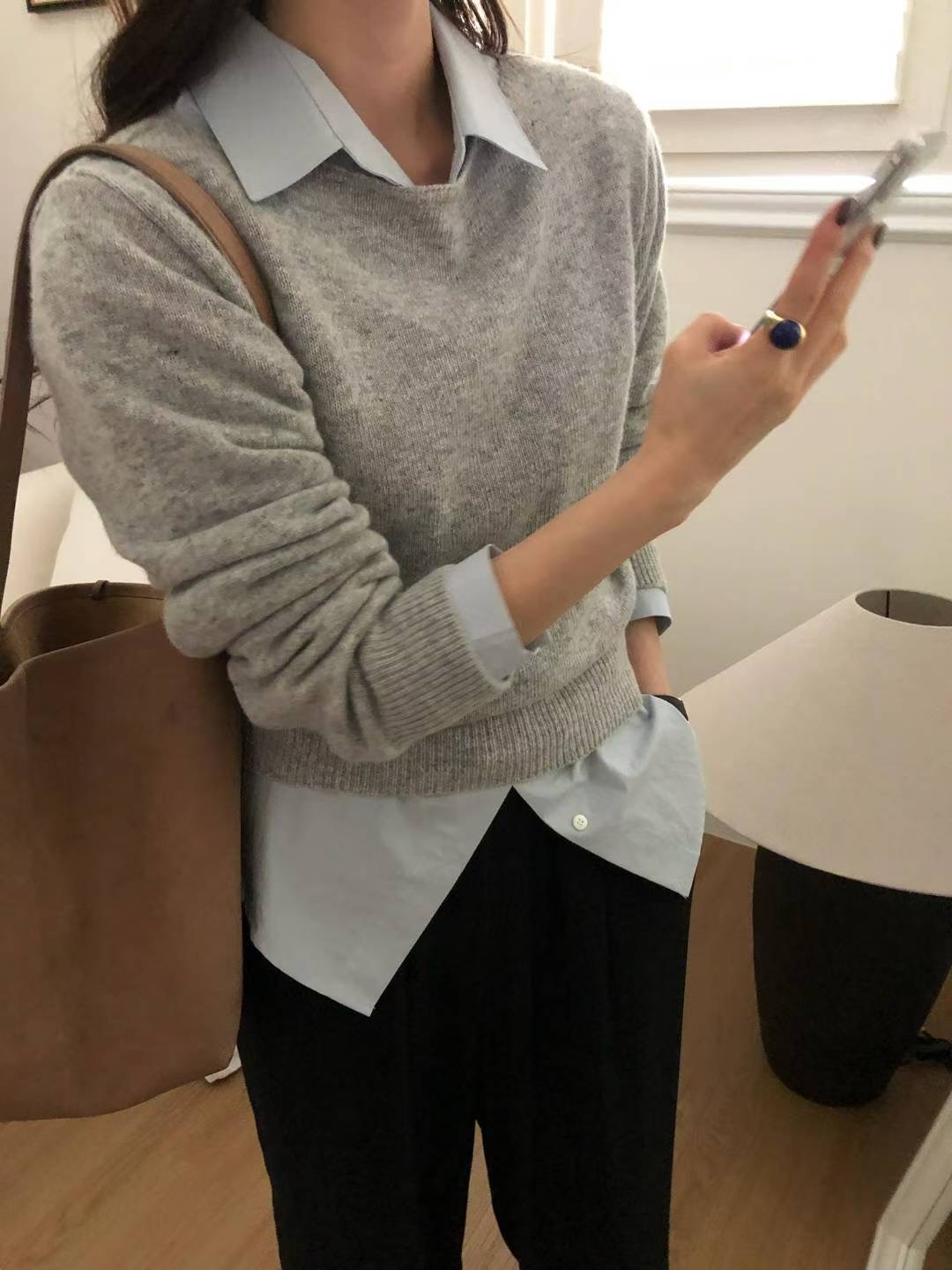 COME HERE東大門㊣代購女裝新款職業真品針織衫不含內搭船領COME HERE針織衫