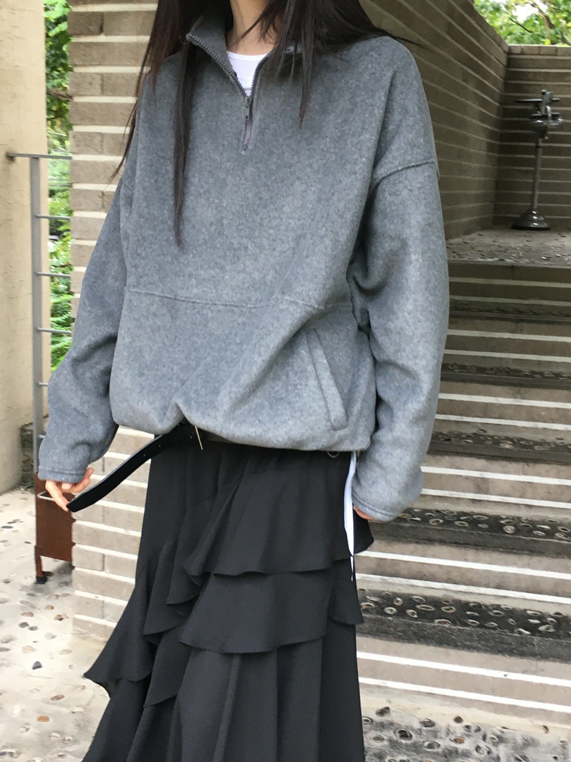 MONDAYMORING韓國代購㊣女士新品真品時尚休閑人氣衛衣拉鏈絨MONDAYMORING衛衣