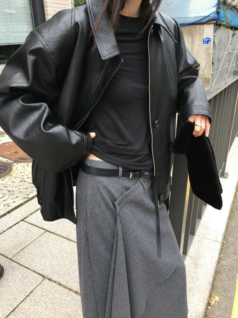 MONDAYMORING東大門㊣代購女士新款人氣熱賣休閑時尚夾克皮革MONDAYMORING夾克