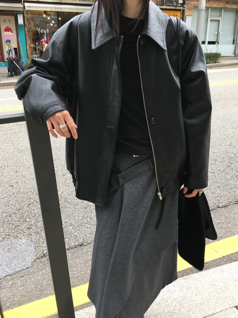 MONDAYMORING東大門㊣代購女士新款人氣熱賣休閑時尚夾克皮革MONDAYMORING夾克