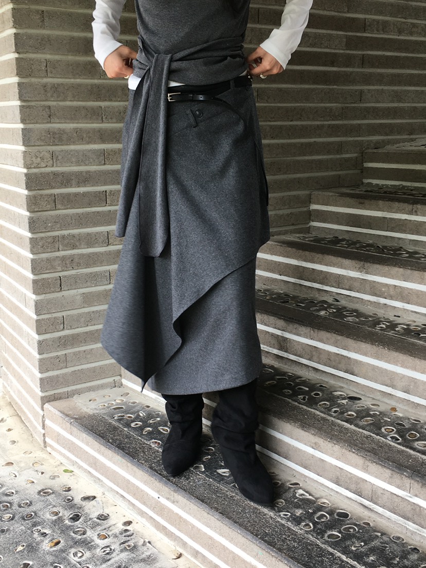 MONDAYMORING韓國直郵㊣女裝新款休閑25秋冬時尚人氣長裙羊毛MONDAYMORING長裙