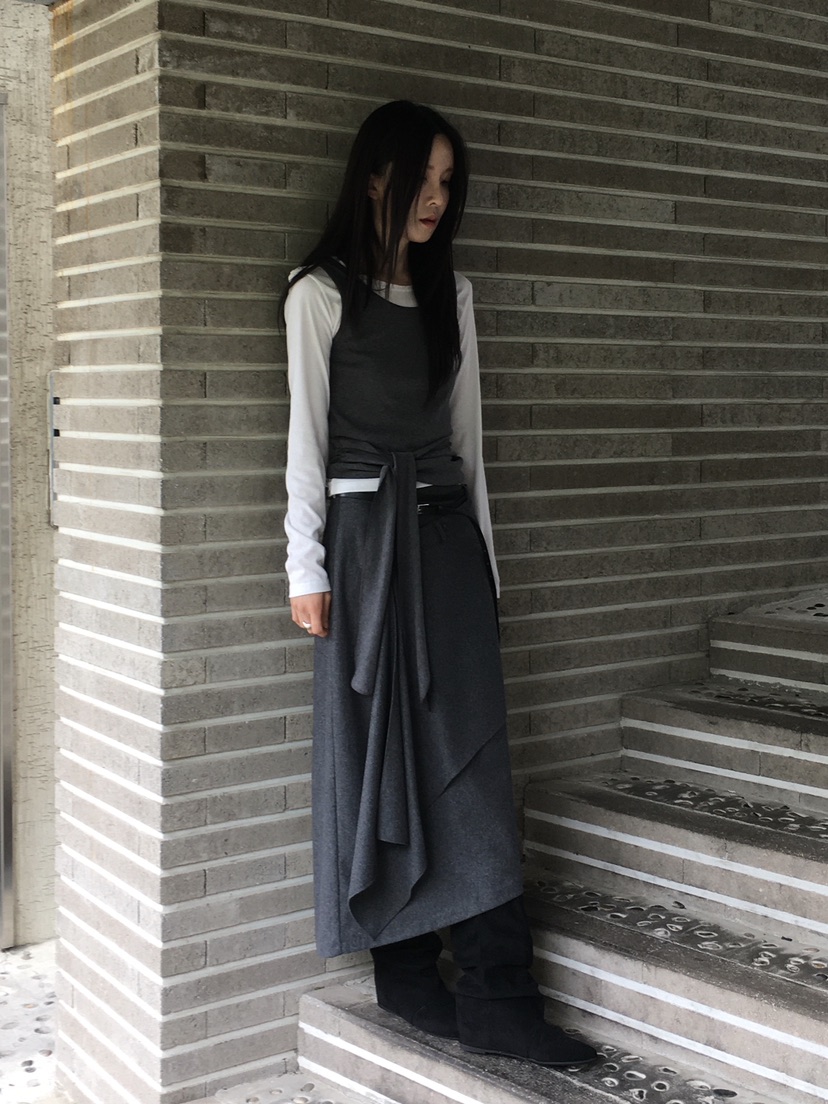 MONDAYMORING韓國直郵㊣女裝新款休閑25秋冬時尚人氣長裙羊毛MONDAYMORING長裙