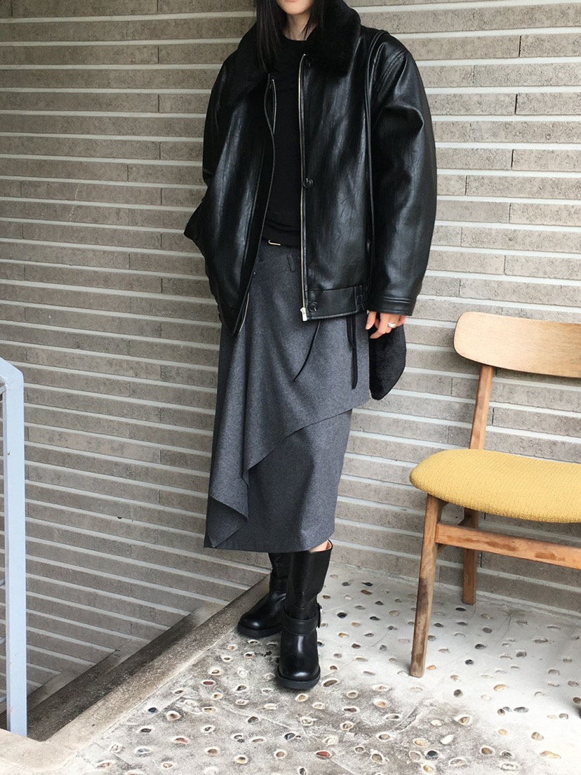 MONDAYMORING韓國直郵㊣女裝新款休閑25秋冬時尚人氣長裙羊毛MONDAYMORING長裙