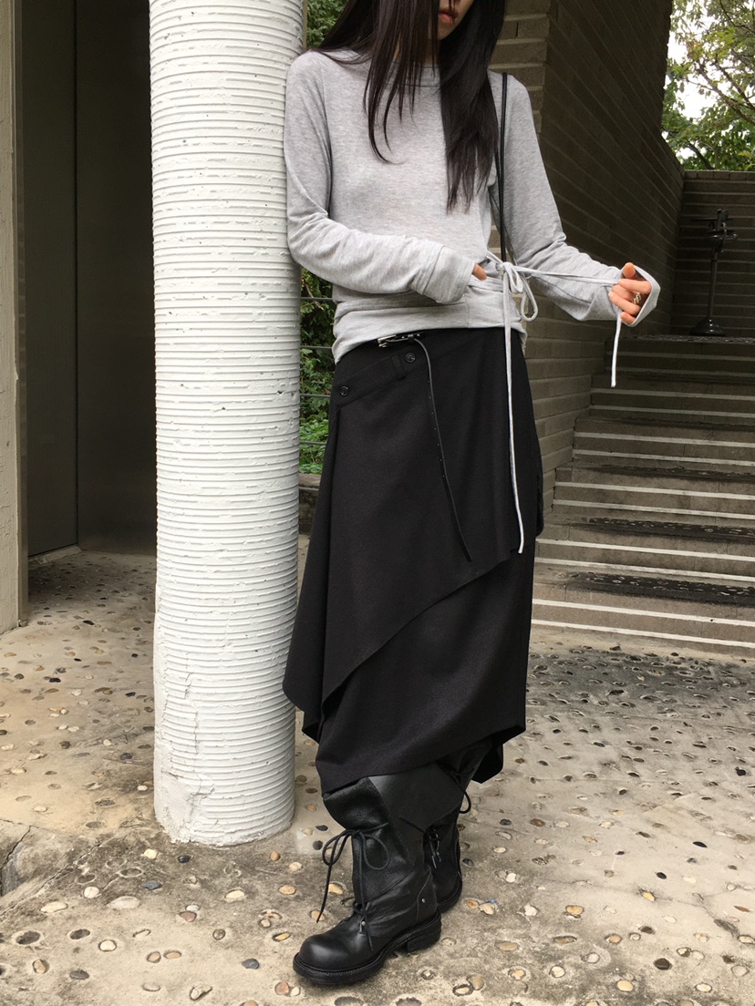 MONDAYMORING韓國直郵㊣女裝新款休閑25秋冬時尚人氣長裙羊毛MONDAYMORING長裙