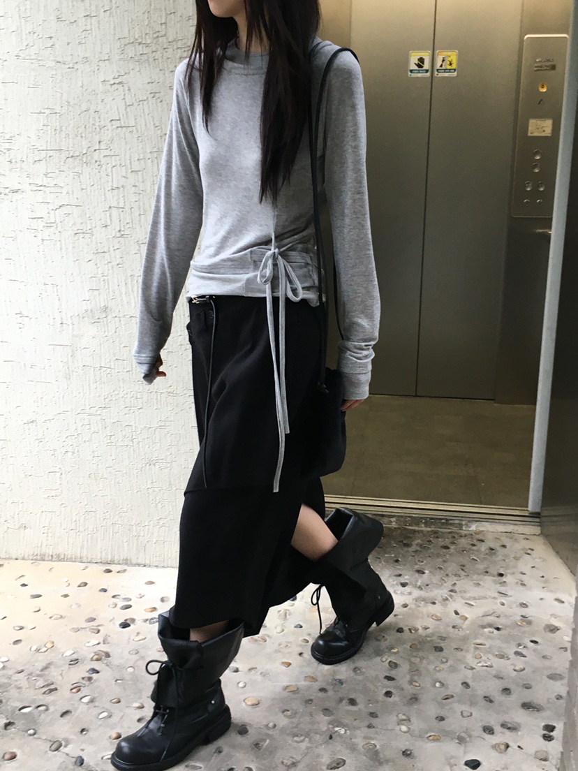 MONDAYMORING韓國直郵㊣女裝新款休閑25秋冬時尚人氣長裙羊毛MONDAYMORING長裙