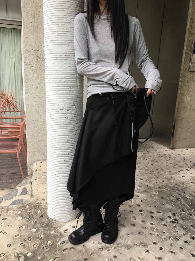 MONDAYMORING韓國直郵㊣女裝新款休閑25秋冬時尚人氣長裙羊毛MONDAYMORING長裙