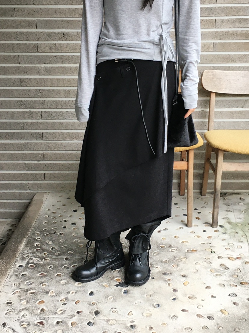 MONDAYMORING韓國直郵㊣女裝新款休閑25秋冬時尚人氣長裙羊毛MONDAYMORING長裙