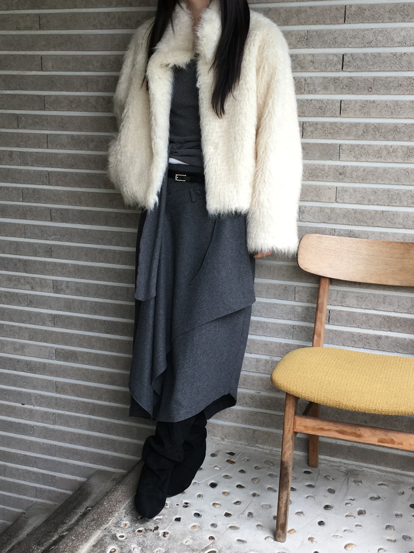 MONDAYMORING韓國代購㊣女士新款時尚推薦25秋冬夾克美利奴羊毛MONDAYMORING夾克