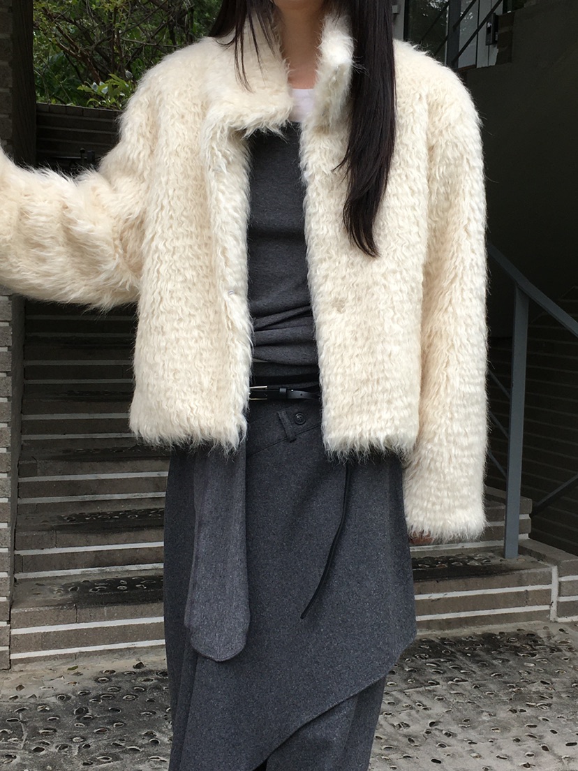 MONDAYMORING韓國代購㊣女士新款時尚推薦25秋冬夾克美利奴羊毛MONDAYMORING夾克