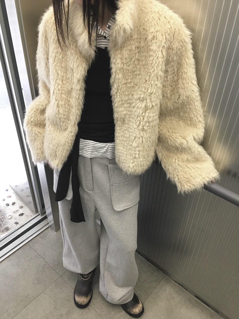 MONDAYMORING韓國代購㊣女士新款時尚推薦25秋冬夾克美利奴羊毛MONDAYMORING夾克