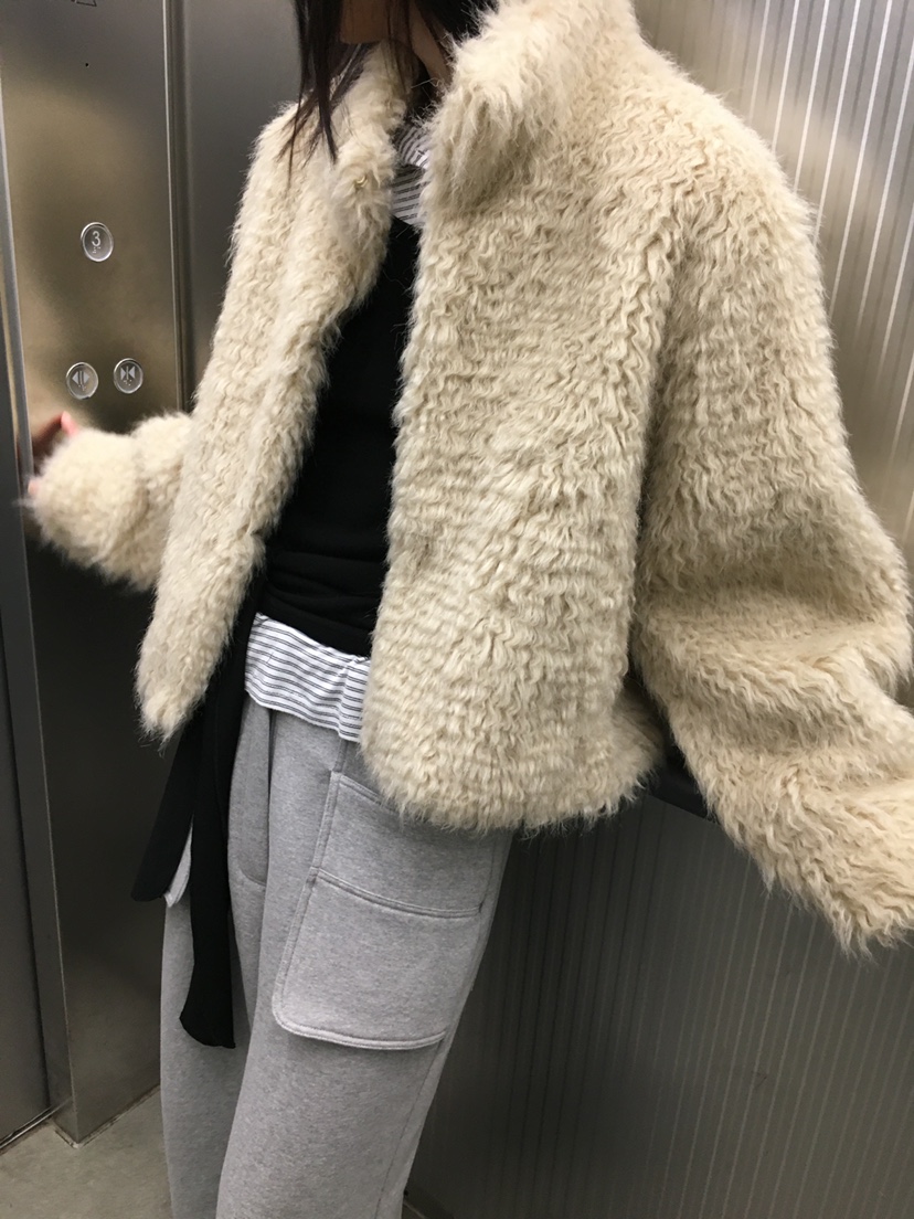 MONDAYMORING韓國代購㊣女士新款時尚推薦25秋冬夾克美利奴羊毛MONDAYMORING夾克