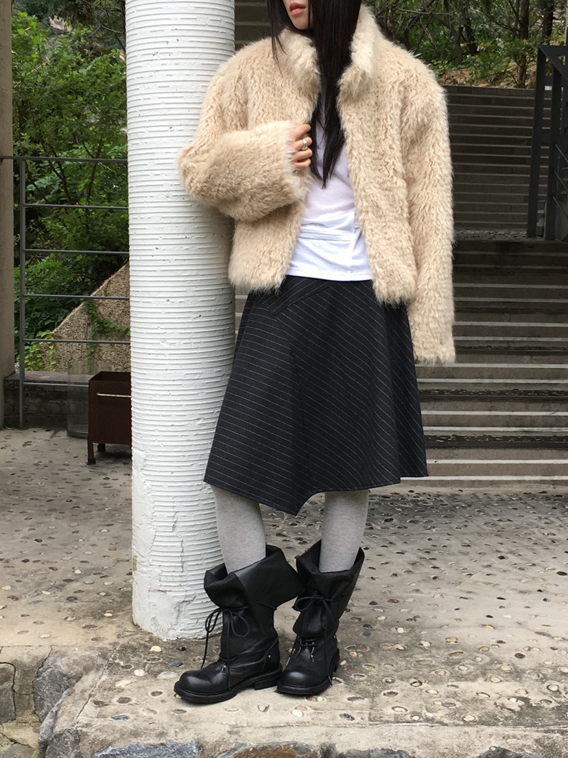 MONDAYMORING韓國代購㊣女士新款時尚推薦25秋冬夾克美利奴羊毛MONDAYMORING夾克