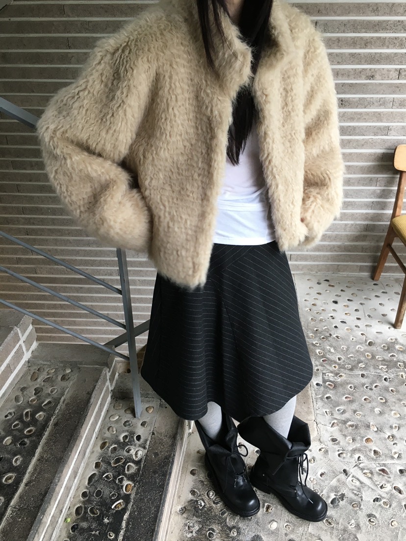 MONDAYMORING韓國代購㊣女士新款時尚推薦25秋冬夾克美利奴羊毛MONDAYMORING夾克